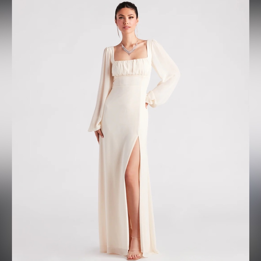 windsor: kaylee formal chiffon lace-up dress